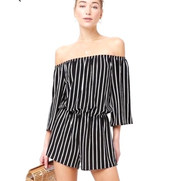 Forever 21 Pants - NWT Forever 21 Striped Off-the-Shoulder Romper